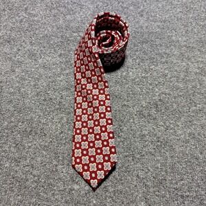 Jos A Bank Burgundy Red Geometric Abstract Wool Silk Blend Classic Tie NWT